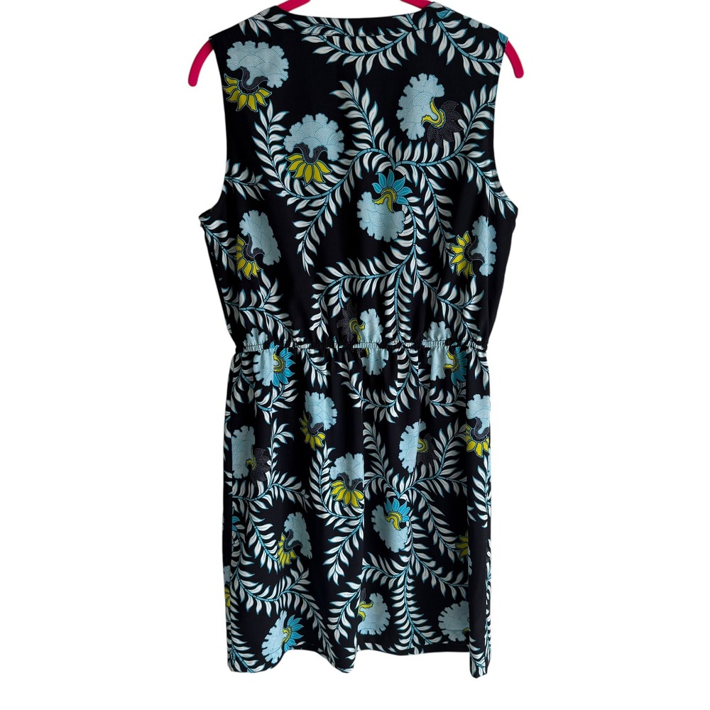 LOFT OUTLET Navy Blue Floral Sleeveless Ladies Sheath Dress, M - Picture 2 of 4